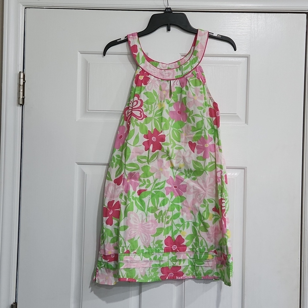 Lilly Pulitzer Short Mini Dress Butterflies Pink and Green Size Medium